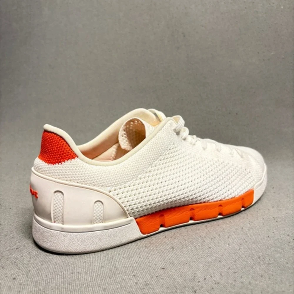 SWIMS Breeze Tennis Knit in White and‎ Orange Size 8 Men's
